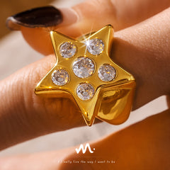 Cubic Zirconia Star Open Ring
