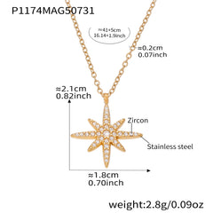 Sparkling Heart Y Necklace or Star Pendant Necklace