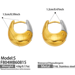 Polished U-Shaped 316L Stainless Steel Earrings