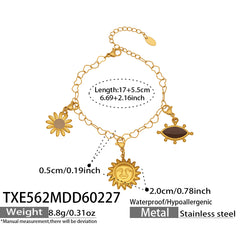 Cross & Celestial Charm Necklace & Bracelet