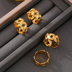 18K Gold-Plated Woven Open Ring