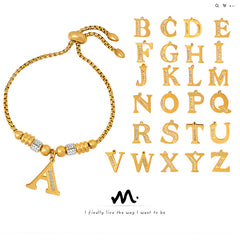 18K Gold-Plated Initial Charm Bracelet