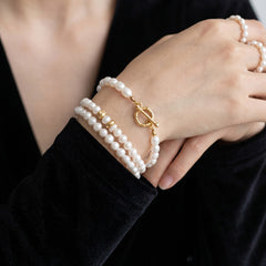 Freshwater Pearl Necklace & Toggle Bracelet