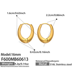 Rounded Polished Hoop Earrings