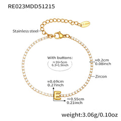 Cubic Zirconia Initial Chain Bracelet