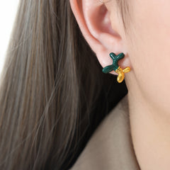 Enamel Balloon-Dog Stud Earrings
