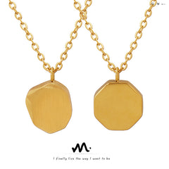 Gold-Tone Geometric Coin Pendant Designs