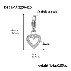 Cubic Zirconia Heart Charm Bracelet or Pendant