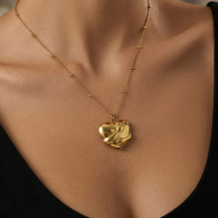 18K Gold-Plated Embrace Heart Pendant Necklace