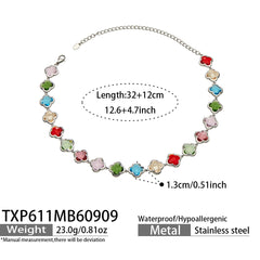 Color Glass Four-Petal Flower Jewelry