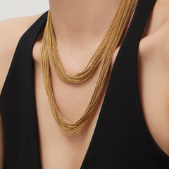 Layered Fine Chain Necklace and Bracelet