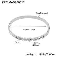 Clear or Pink Cubic Zirconia Clasp Bangle