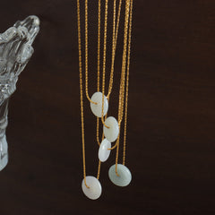 Natural Stone Round Pendant Necklace