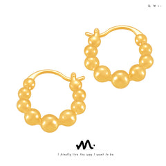 Graduated Bead Hoop Earrings