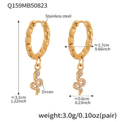 18K Gold-Plated Cubic Zirconia Charm Hoop Designs