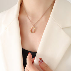 Open Heart or Geometric Pendant Necklace