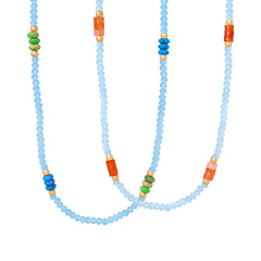 Blue-Green Stone Beaded Necklace Designs