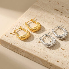 Matte Hammered Hoop Earrings