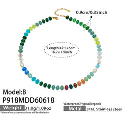 18K Gold-Plated Natural Stone and Freshwater Pearl Necklace