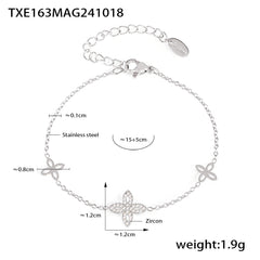 Clover Cubic Zirconia Necklace, Bracelet or Separate Chain