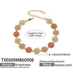 Color Cubic Zirconia Flower Station Jewelry