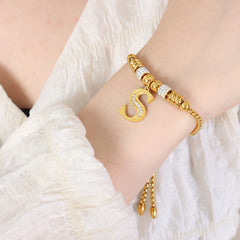 18K Gold-Plated Initial Charm Bracelet