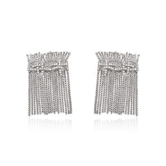 Camille Statement Pavé Tassel Drop Earrings