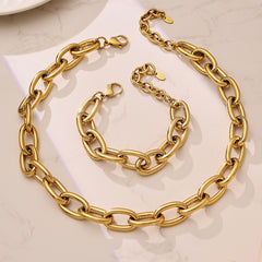 18K Gold-Plated Bold Rounded Link Jewelry