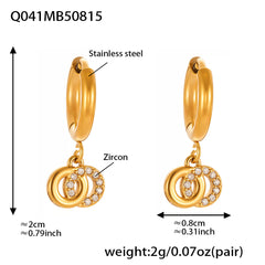 Cubic Zirconia Double Loop or Teardrop Earrings