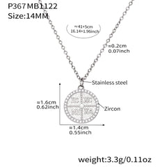 Round Cubic Zirconia Coin Pendant Necklace