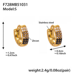 18K Gold-Plated Cubic Zirconia U-Hoop Earrings