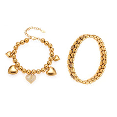 Cubic Zirconia Heart Bead Bracelet Designs