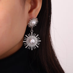 Sculptural Flower or Geometric Drop Earrings