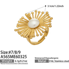 Flower Pearl-Look Statement Ring Designs