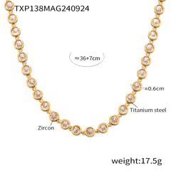 Cubic Zirconia Tennis Necklace & Bracelet