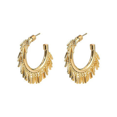 Nadine Statement Tassel Hoop Earrings