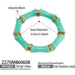 Color Resin Bamboo-Style Bangle