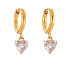 18K Gold-Plated Cubic Zirconia Charm Hoop Designs