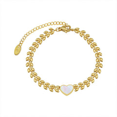 18K Gold-Plated Heart Shell Detail Bracelet