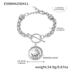 18K Gold-Plated Coin Toggle Bracelet