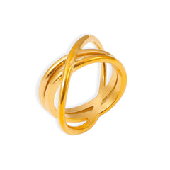 18K Gold-Plated Interwoven Open Ring