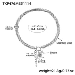 Cubic Zirconia Heart Link Necklace and Bracelet