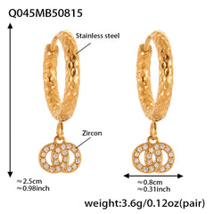 Cubic Zirconia Double Loop or Teardrop Earrings