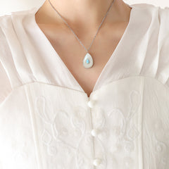 Teardrop Inlay Pendant Necklace