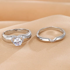 2-Piece Diamond Heart Ring Set