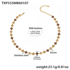 Color Four-Petal Cubic Zirconia Jewelry