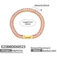 Colorful Cubic Zirconia Tennis Bracelet & Necklace