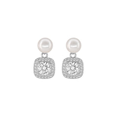 Daphne Dainty Pearl Pavé Stud Earrings