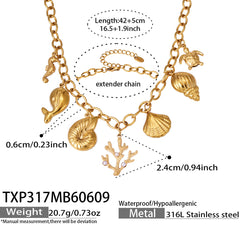 18K Gold-Plated Ocean Charm Jewelry