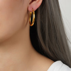 Gold-Tone Minimal Open Circle Earrings